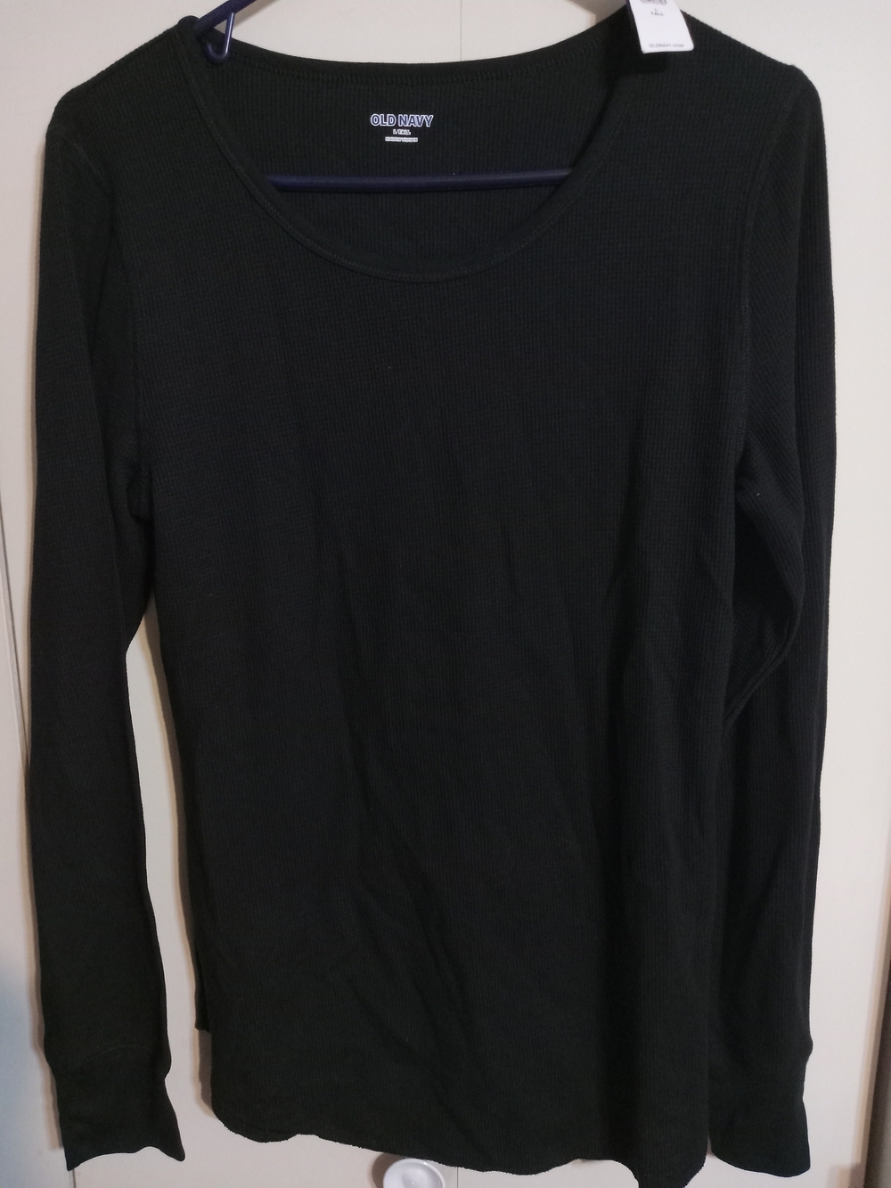Old Navy Black Ribbed Long-Sleeve Scoop Neck Top